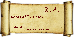 Kapitán Ahmed névjegykártya